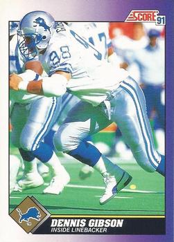 Dennis Gibson Detroit Lions 1991 Score NFL Rookie Card #613
